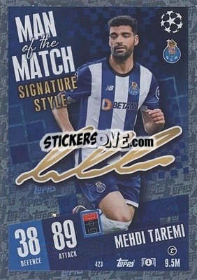 Sticker Mehdi Taremi - UEFA Champions League & Europa League 2023-2024. Match Attax n. 423 - Topps