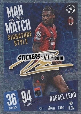 Sticker Rafael Leão - UEFA Champions League & Europa League 2023-2024. Match Attax n. 428 - Topps