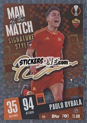 Sticker Paulo Dybala - UEFA Champions League & Europa League 2023-2024. Match Attax - Topps