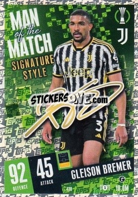 Sticker Gleison Bremer - UEFA Champions League & Europa League 2023-2024. Match Attax n. 430 - Topps