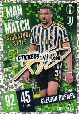 Sticker Gleison Bremer - UEFA Champions League & Europa League 2023-2024. Match Attax - Topps