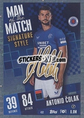 Sticker Antonio Čolak - UEFA Champions League & Europa League 2023-2024. Match Attax n. 432 - Topps