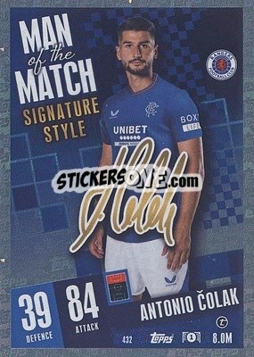 Sticker Antonio Čolak - UEFA Champions League & Europa League 2023-2024. Match Attax - Topps