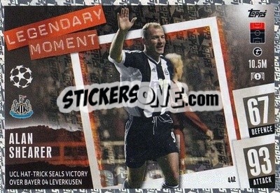 Sticker Alan Shearer - UEFA Champions League & Europa League 2023-2024. Match Attax - Topps