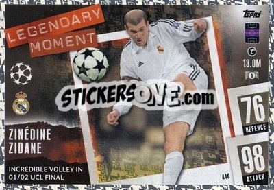 Sticker Zinedine Zidane - UEFA Champions League & Europa League 2023-2024. Match Attax - Topps