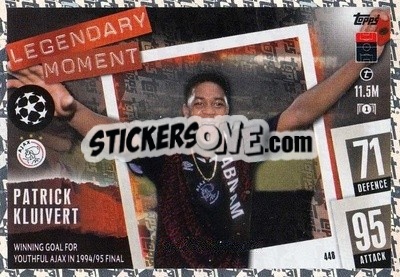 Sticker Patrick Kluivert - UEFA Champions League & Europa League 2023-2024. Match Attax n. 448 - Topps