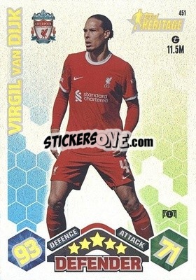 Sticker Virgil van Dijk - UEFA Champions League & Europa League 2023-2024. Match Attax n. 451 - Topps