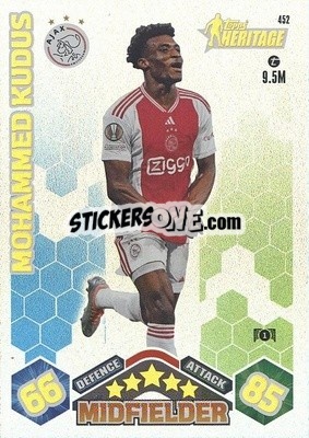 Sticker Mohammed Kudus - UEFA Champions League & Europa League 2023-2024. Match Attax n. 452 - Topps