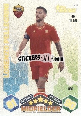 Sticker Lorenzo Pellegrini - UEFA Champions League & Europa League 2023-2024. Match Attax n. 455 - Topps