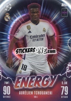 Sticker Aurélien Tchouaméni - UEFA Champions League & Europa League 2023-2024. Match Attax n. EN5 - Topps
