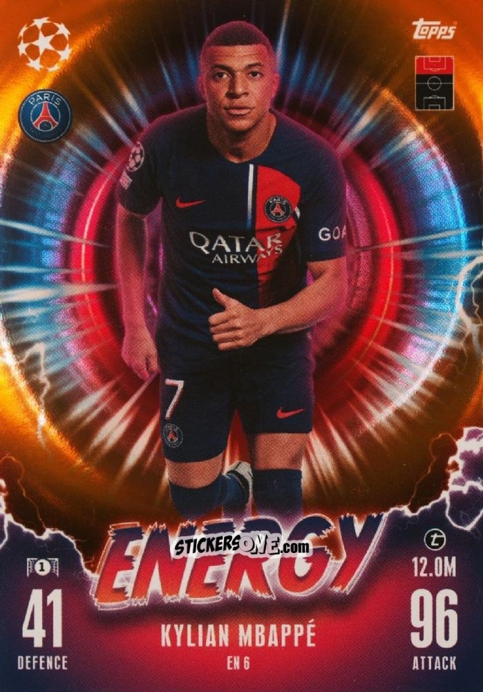 Figurina Kylian Mbappé - UEFA Champions League & Europa League 2023-2024. Match Attax n. EN6o - Topps