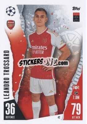 Sticker Leandro Trossard - UEFA Champions League & Europa League 2023-2024. Match Attax n. 42 - Topps