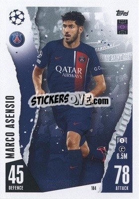 Sticker Marco Asensio - UEFA Champions League & Europa League 2023-2024. Match Attax n. 184 - Topps