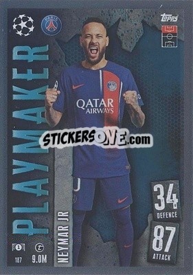 Sticker Neymar Jr - UEFA Champions League & Europa League 2023-2024. Match Attax - Topps