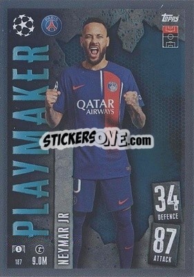 Sticker Neymar Jr - UEFA Champions League & Europa League 2023-2024. Match Attax n. 187 - Topps