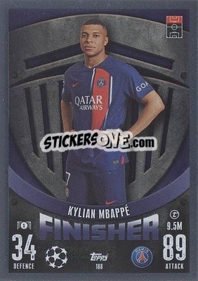 Sticker Kylian Mbappé - UEFA Champions League & Europa League 2023-2024. Match Attax - Topps