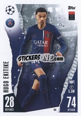 Sticker Hugo Ekitike - UEFA Champions League & Europa League 2023-2024. Match Attax n. 189 - Topps