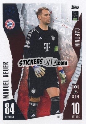 Sticker Manuel Neuer - UEFA Champions League & Europa League 2023-2024. Match Attax n. 191 - Topps