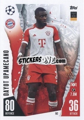 Sticker Dayot Upamecano - UEFA Champions League & Europa League 2023-2024. Match Attax n. 192 - Topps