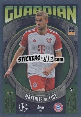 Sticker Matthijs de Ligt - UEFA Champions League & Europa League 2023-2024. Match Attax n. 193 - Topps