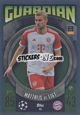 Sticker Matthijs de Ligt - UEFA Champions League & Europa League 2023-2024. Match Attax - Topps