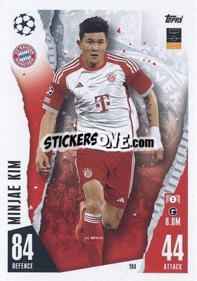 Sticker Minjae Kim - UEFA Champions League & Europa League 2023-2024. Match Attax n. 194 - Topps