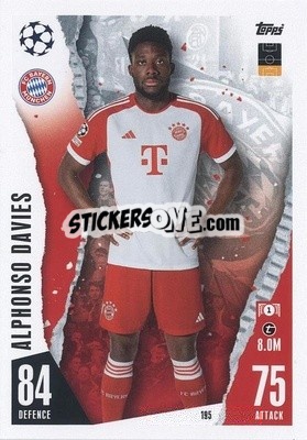 Sticker Alphonso Davies - UEFA Champions League & Europa League 2023-2024. Match Attax n. 195 - Topps