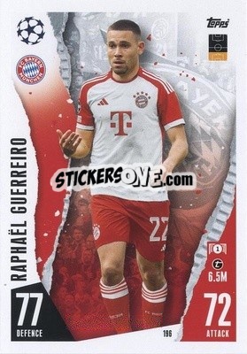 Sticker Raphaël Guerreiro - UEFA Champions League & Europa League 2023-2024. Match Attax n. 196 - Topps