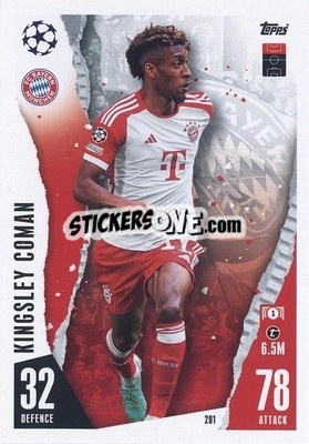 Sticker Kingsley Coman - UEFA Champions League & Europa League 2023-2024. Match Attax n. 201 - Topps