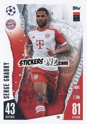 Sticker Serge Gnabry - UEFA Champions League & Europa League 2023-2024. Match Attax n. 202 - Topps