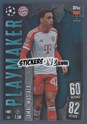 Sticker Jamal Musiala - UEFA Champions League & Europa League 2023-2024. Match Attax n. 203 - Topps