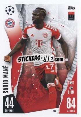 Sticker Sadio Mané - UEFA Champions League & Europa League 2023-2024. Match Attax - Topps
