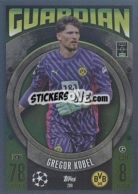 Sticker Gregor Kobel - UEFA Champions League & Europa League 2023-2024. Match Attax n. 209 - Topps