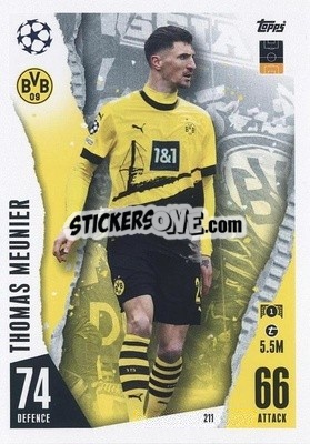 Sticker Thomas Meunier - UEFA Champions League & Europa League 2023-2024. Match Attax n. 211 - Topps