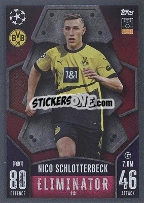 Sticker Nico Schlotterbeck - UEFA Champions League & Europa League 2023-2024. Match Attax n. 213 - Topps