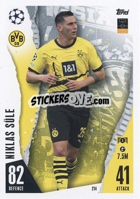 Sticker Niklas Süle - UEFA Champions League & Europa League 2023-2024. Match Attax n. 214 - Topps