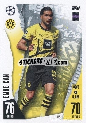 Sticker Emre Can - UEFA Champions League & Europa League 2023-2024. Match Attax n. 217 - Topps