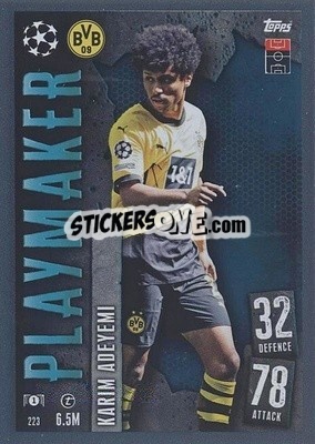Sticker Karim Adeyemi - UEFA Champions League & Europa League 2023-2024. Match Attax n. 223 - Topps