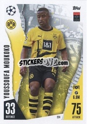 Sticker Youssoufa Moukoko - UEFA Champions League & Europa League 2023-2024. Match Attax n. 224 - Topps