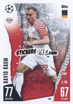 Sticker David Raum - UEFA Champions League & Europa League 2023-2024. Match Attax n. 230 - Topps