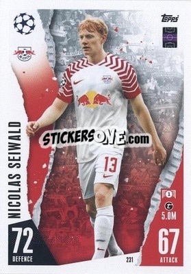 Sticker Nicolas Seiwald - UEFA Champions League & Europa League 2023-2024. Match Attax n. 231 - Topps