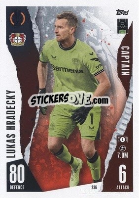 Sticker Lukas Hradecky - UEFA Champions League & Europa League 2023-2024. Match Attax - Topps