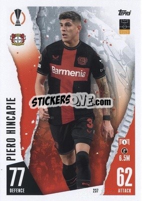 Sticker Piero Hincapie - UEFA Champions League & Europa League 2023-2024. Match Attax - Topps