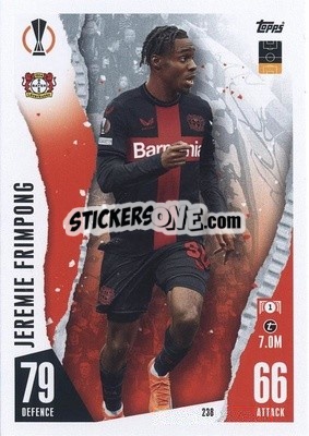 Sticker Jeremie Frimpong - UEFA Champions League & Europa League 2023-2024. Match Attax n. 238 - Topps