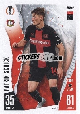 Sticker Patrik Schick - UEFA Champions League & Europa League 2023-2024. Match Attax n. 243 - Topps