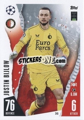Sticker Justin Bijlow - UEFA Champions League & Europa League 2023-2024. Match Attax - Topps