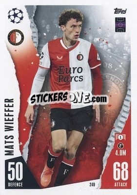 Figurina Mats Wieffer - UEFA Champions League & Europa League 2023-2024. Match Attax n. 249 - Topps