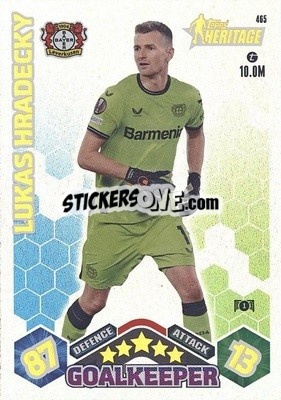 Sticker Lukas Hradecky - UEFA Champions League & Europa League 2023-2024. Match Attax n. 465 - Topps