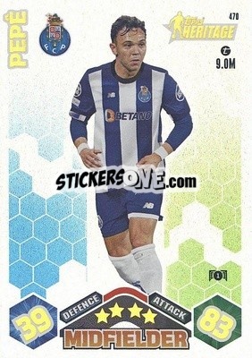 Sticker Pepê - UEFA Champions League & Europa League 2023-2024. Match Attax - Topps