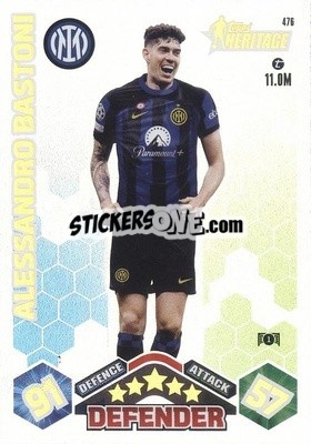 Sticker Alessandro Bastoni - UEFA Champions League & Europa League 2023-2024. Match Attax n. 476 - Topps